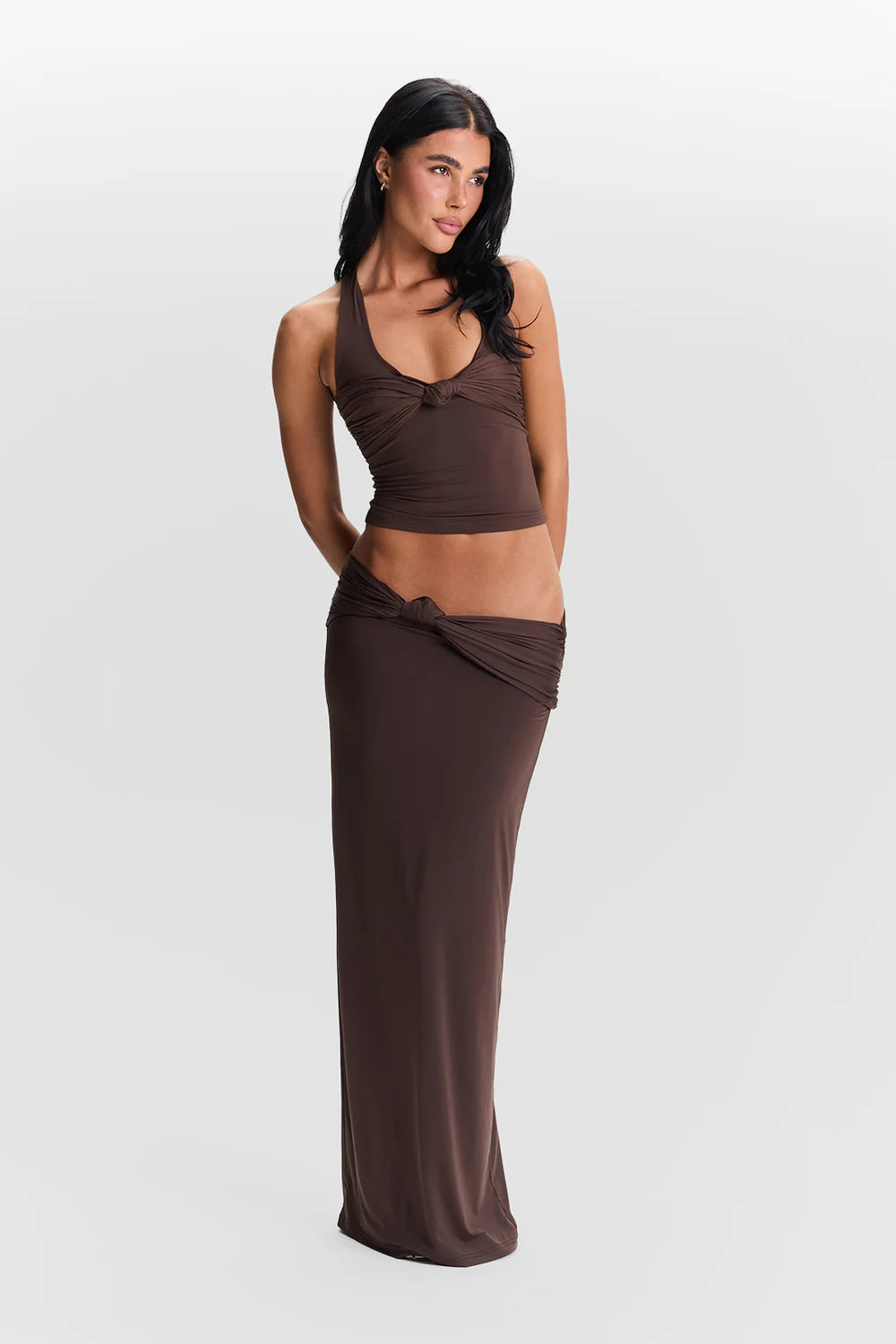 Sasha Therese Blair Top & Mila Maxi | Chocolate Brown