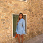 Selea Collar Mini Dress | Blue