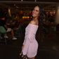 Meshki Marisol Off Shoulder Mini Dress | Baby Pink