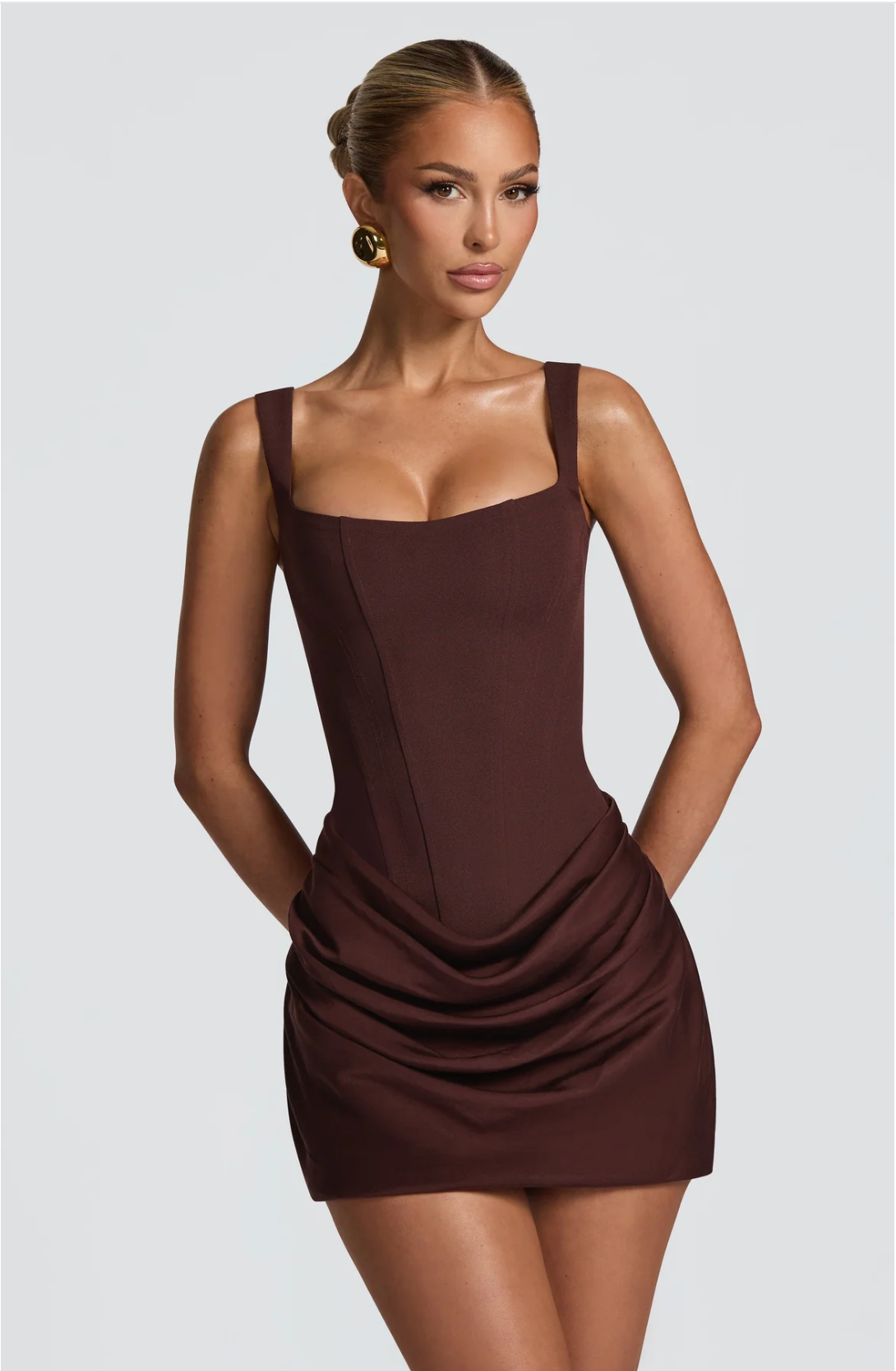 Babyboo Cornelia Mini Dress | Plum Brown