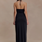 Meshki Quincy Halter Maxi Dress | Black