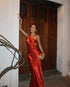 Arcina Ori Monique Dress Rust Red available for hire at The Label Hire
