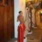 Arcina Ori Monique Dress Rust Red available for hire at The Label Hire