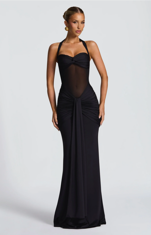 Babyboo Vixen Maxi Dress Black available to hire from The Label Hire. 
