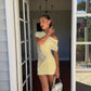 Benni Otto Mini Dress Lemon available for hire at The Label Hire