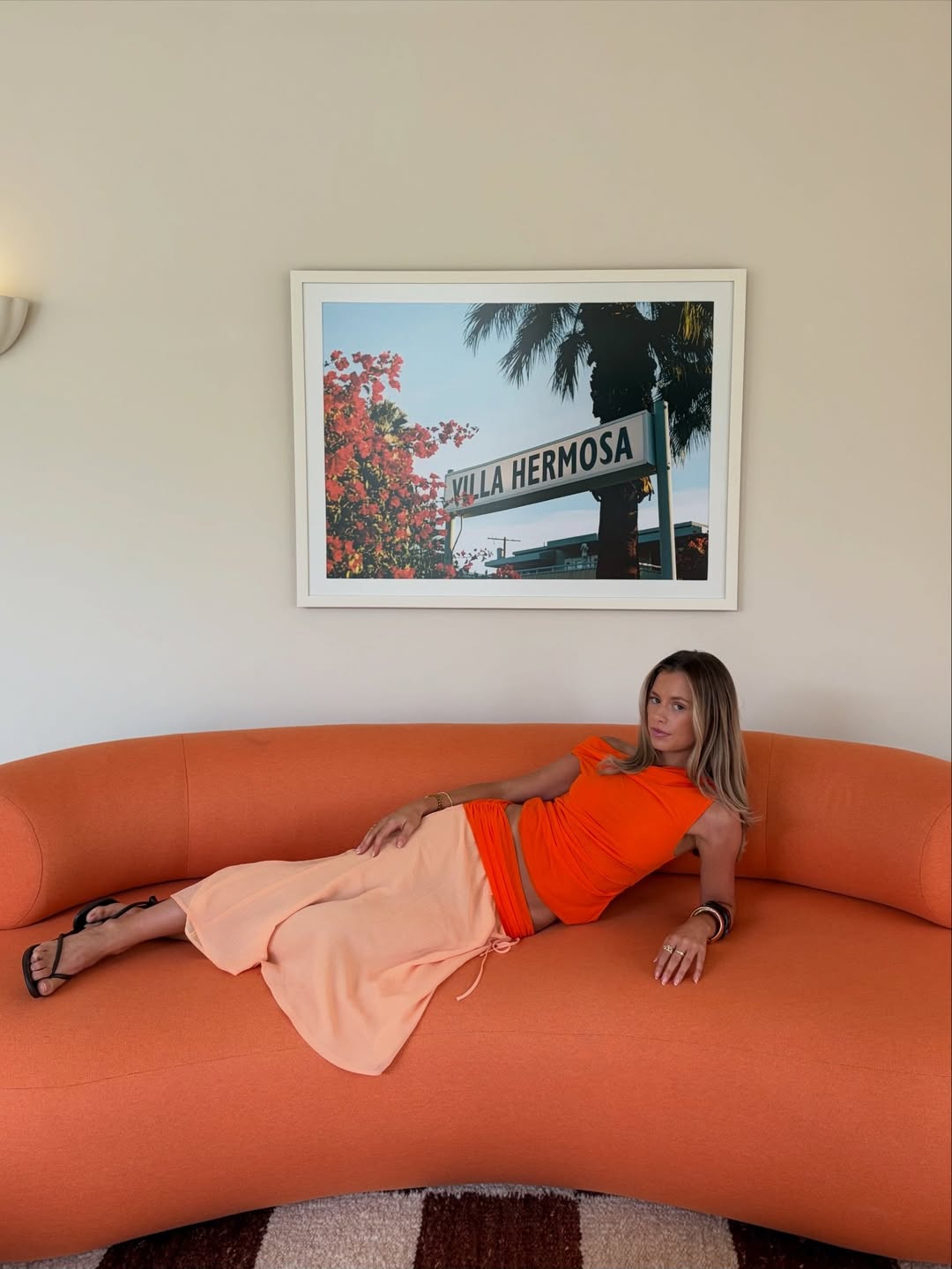 Desero Jacare Provence Midi Set Orange available for hire at The Label Hire
