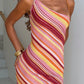 Kapri The Label Milan Mini Dress Rogue Stripe available for hire at The Label Hire