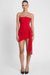Leau Mira Mesh Corset Dress Red available for hire at The Label Hire