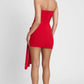 Leau Mira Mesh Corset Dress Red available for hire at The Label Hire