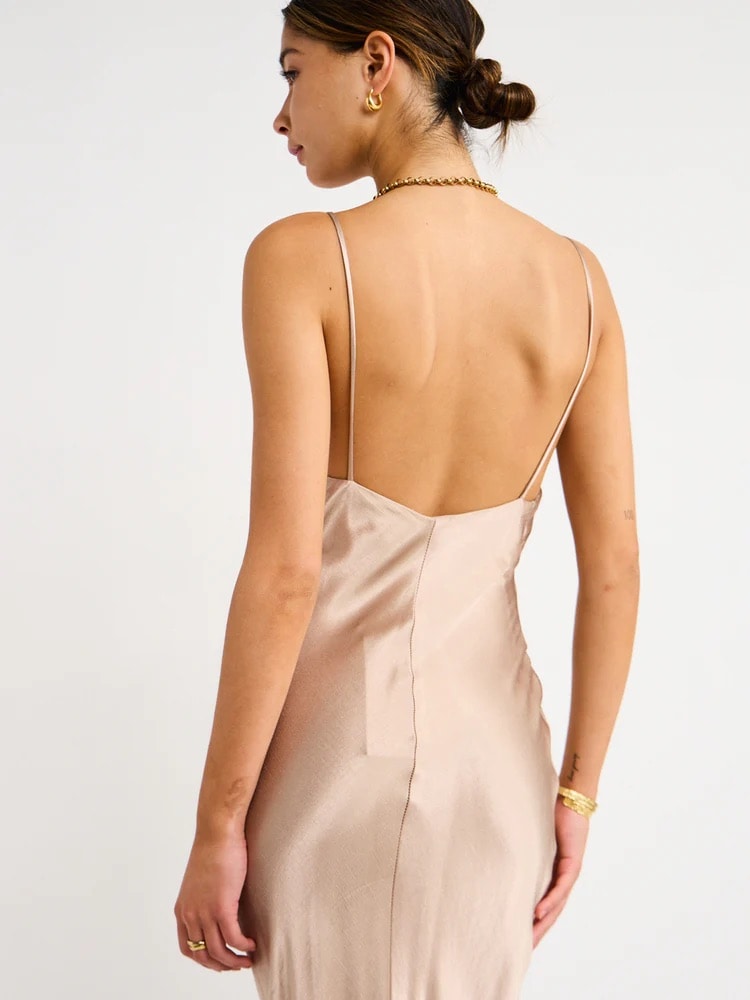 Lorelai V Maxi Dress | Smoke Taupe