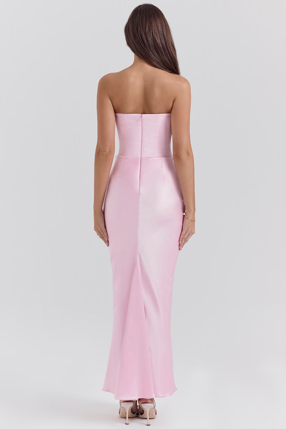 Persephone Strapless Corset Maxi | Rose Shadow