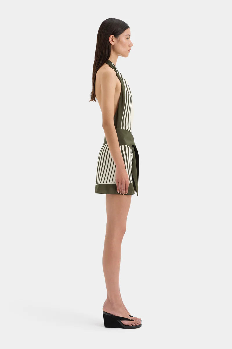 Sir The Label Leilana Mini Dress Garden Stripe available for hire at The Label Hire. 