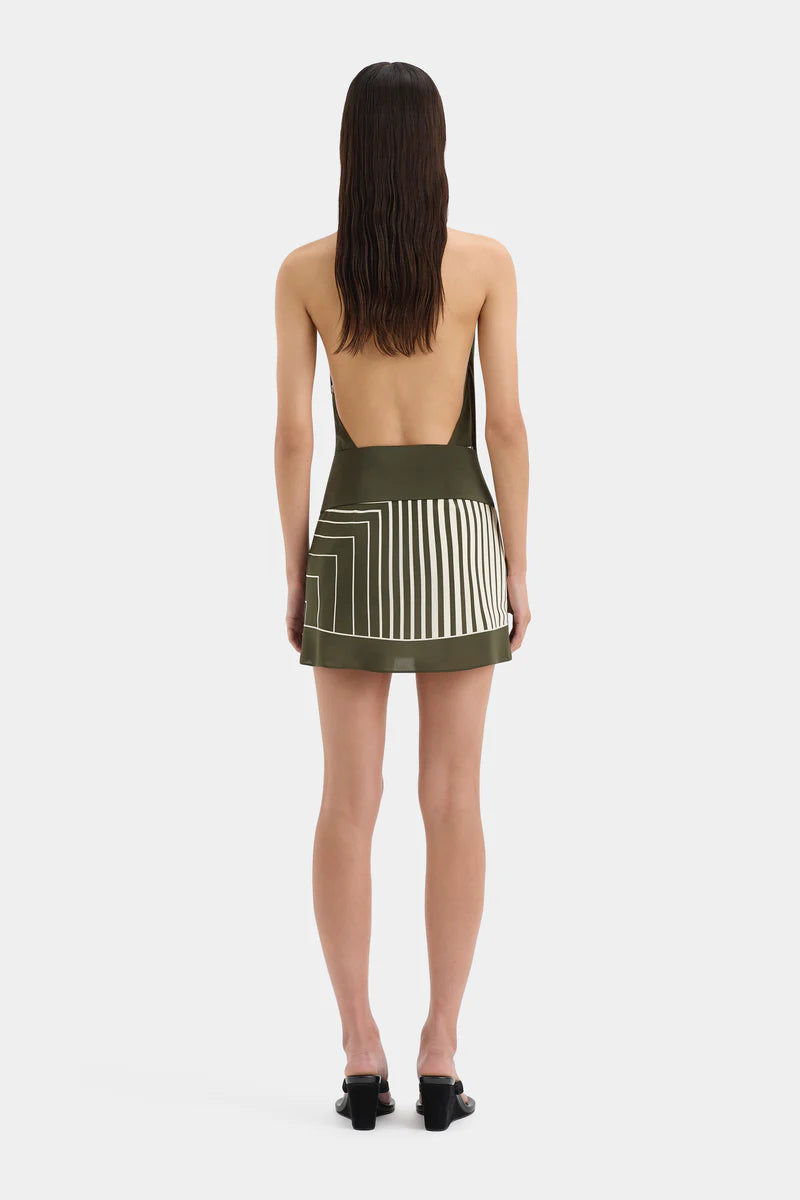 Sir The Label Leilana Mini Dress Garden Stripe available for hire at The Label Hire. 